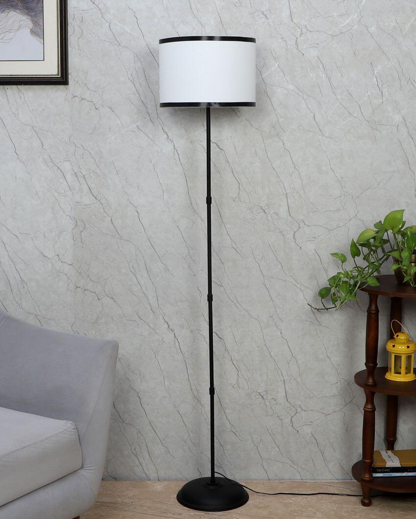 Towering Design Foldable Iron Floor Lamp with Cotton Shade | Bulb Not Included | 12 x 57 inches