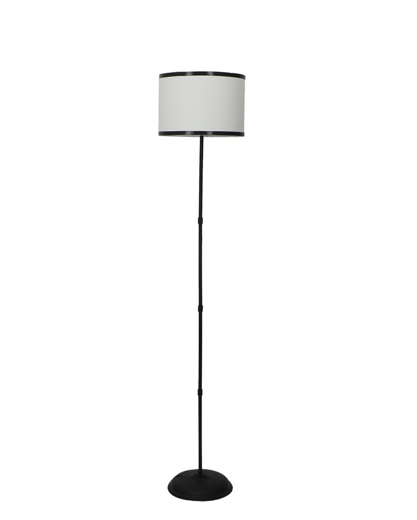 Towering Design Foldable Iron Floor Lamp with Cotton Shade | Bulb Not Included | 12 x 57 inches