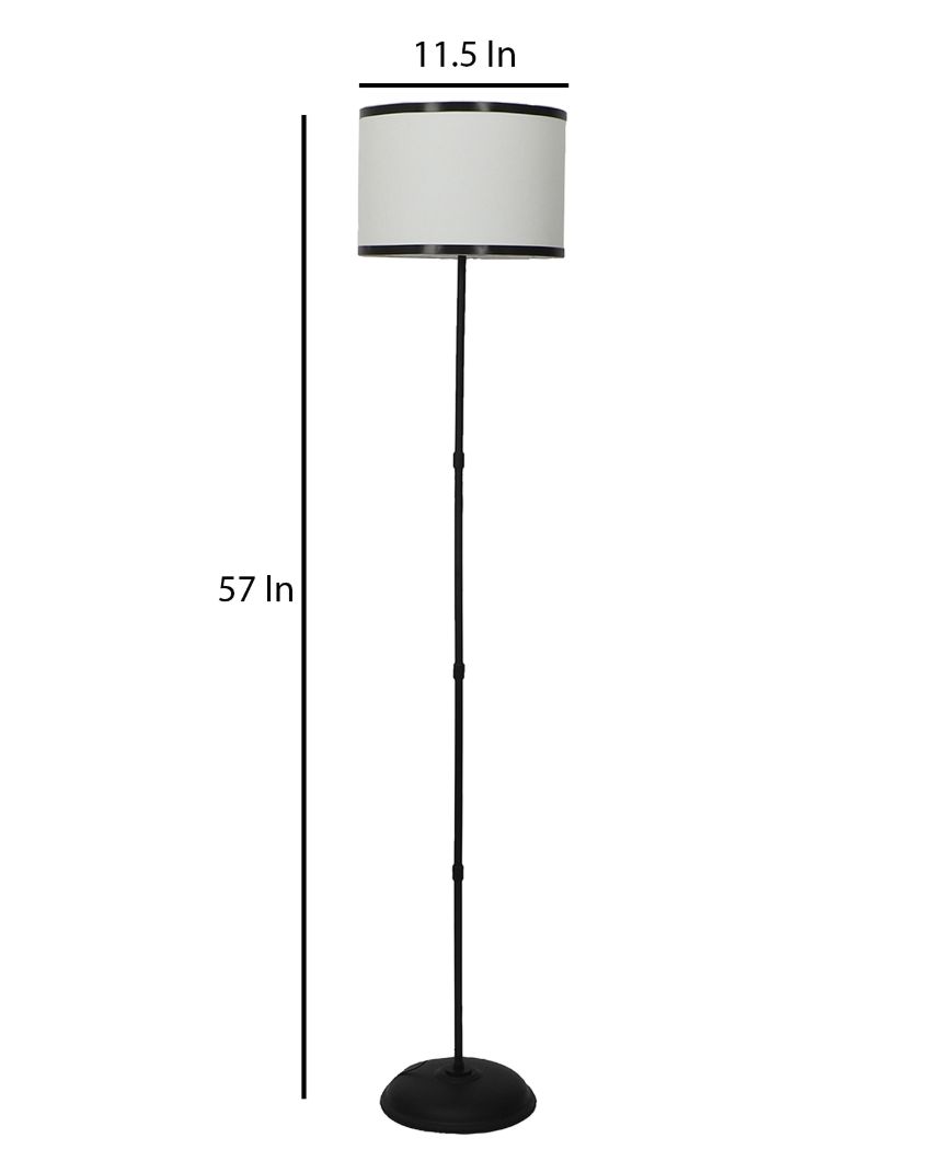 Towering Design Foldable Iron Floor Lamp with Cotton Shade | Bulb Not Included | 12 x 57 inches