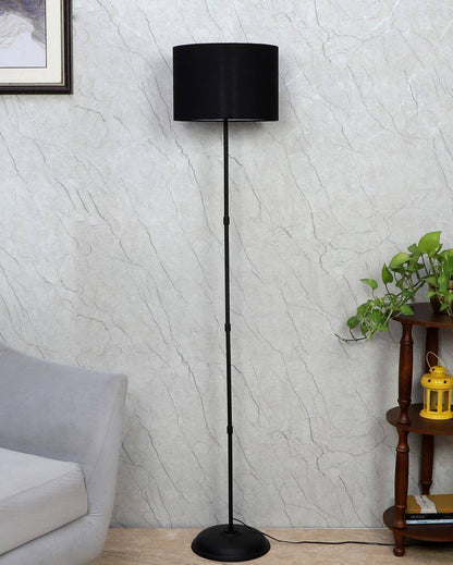 Elegant Design Foldable Iron Floor Lamp with Cotton Shade | Bulb Not Included | 12 x 57 inches