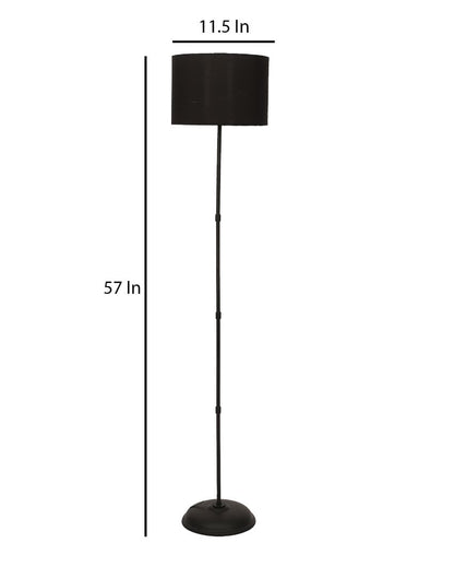 Elegant Design Foldable Iron Floor Lamp with Cotton Shade | Bulb Not Included | 12 x 57 inches