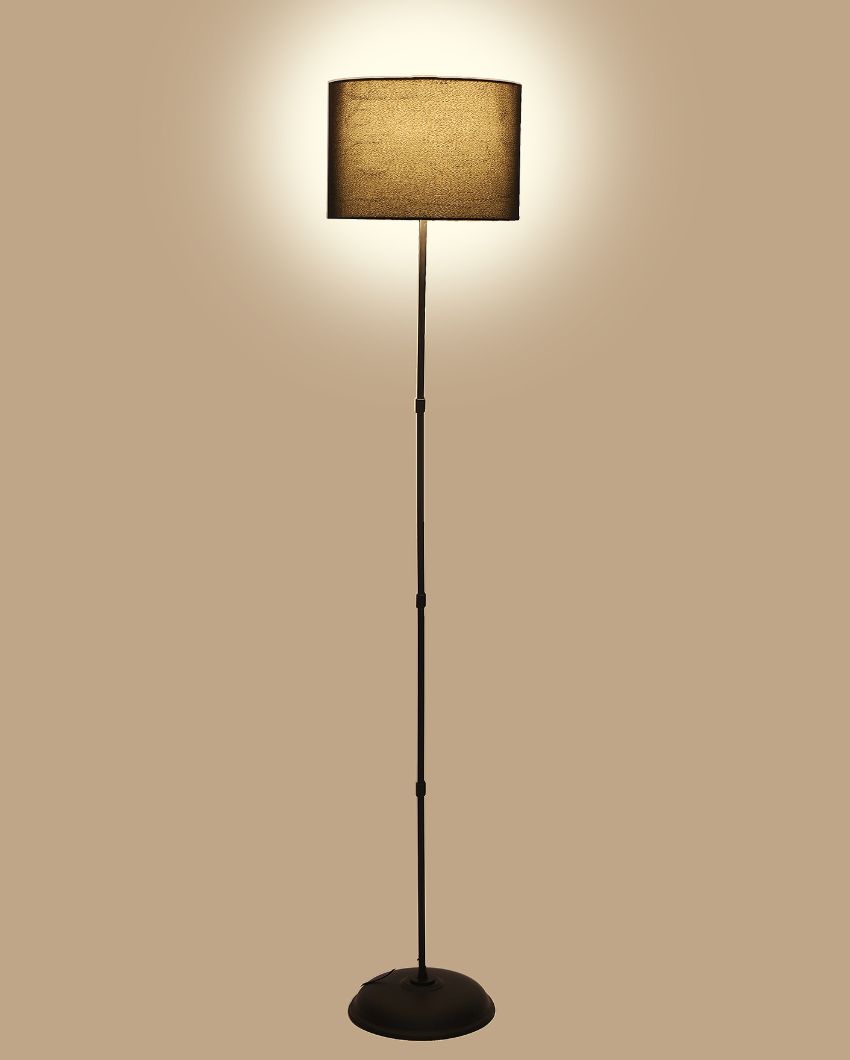 Elegant Design Foldable Iron Floor Lamp with Cotton Shade | Bulb Not Included | 12 x 57 inches