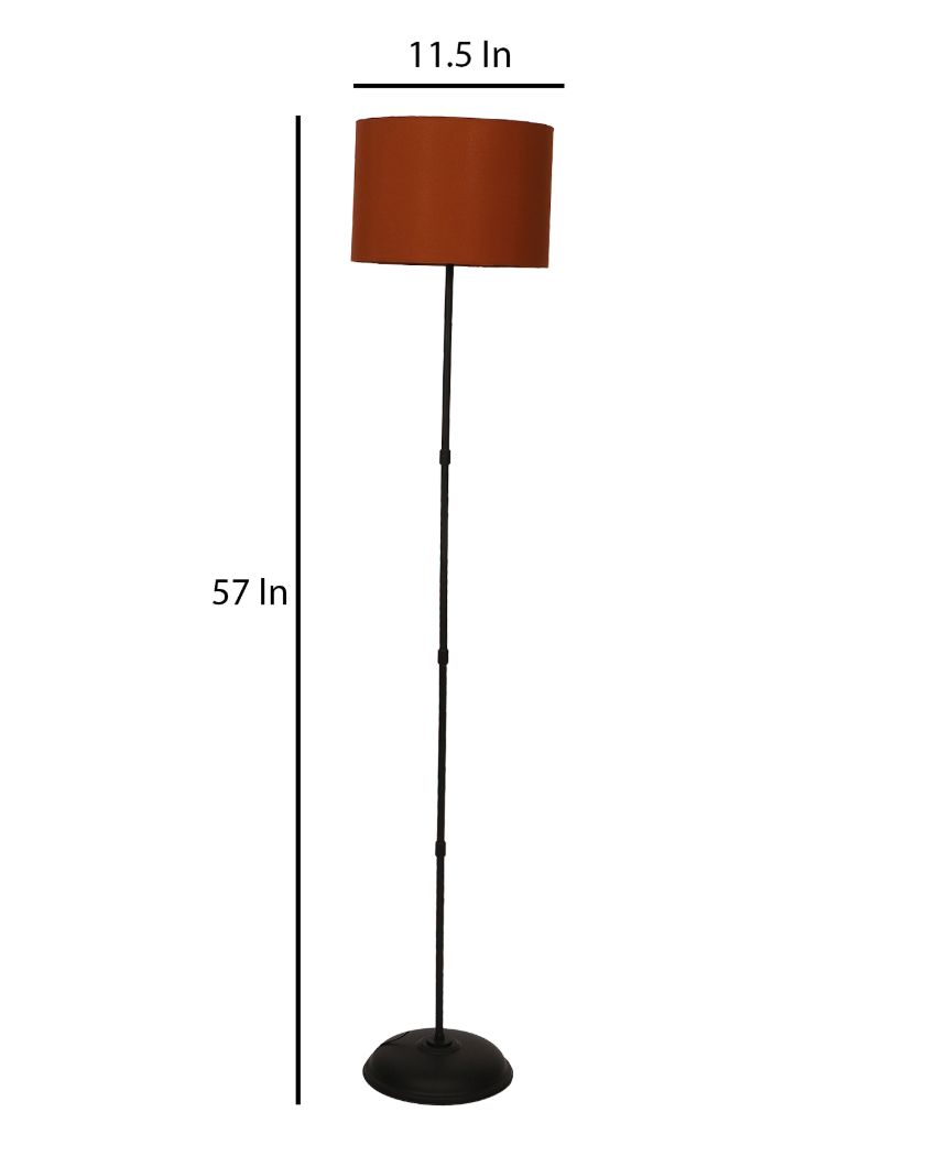 Elegant Design Foldable Iron Floor Lamp with Cotton Shade | Bulb Not Included | 12 x 57 inches