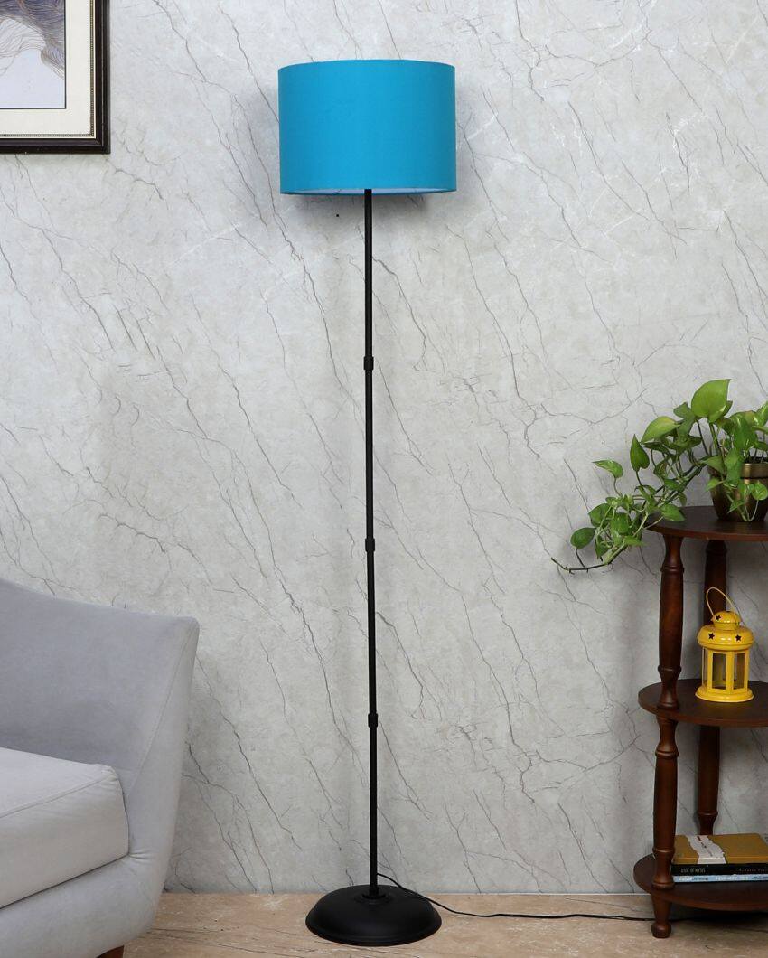 Elegant Design Foldable Iron Floor Lamp with Cotton Shade | Bulb Not Included | 12 x 57 inches