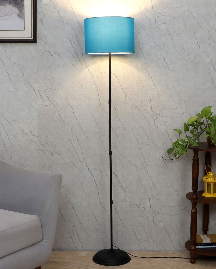 Elegant Design Foldable Iron Floor Lamp with Cotton Shade | Bulb Not Included | 12 x 57 inches