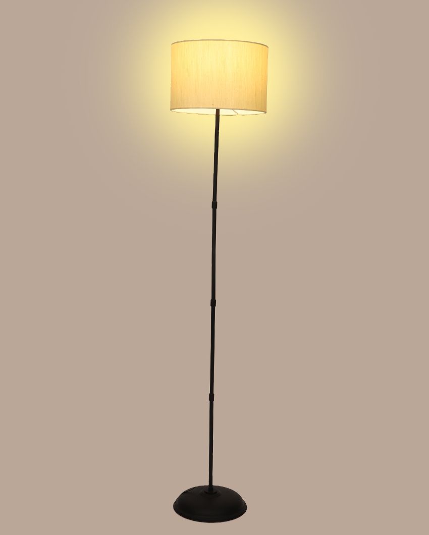 Elegant Design Foldable Iron Floor Lamp with Cotton Shade | Bulb Not Included | 12 x 57 inches