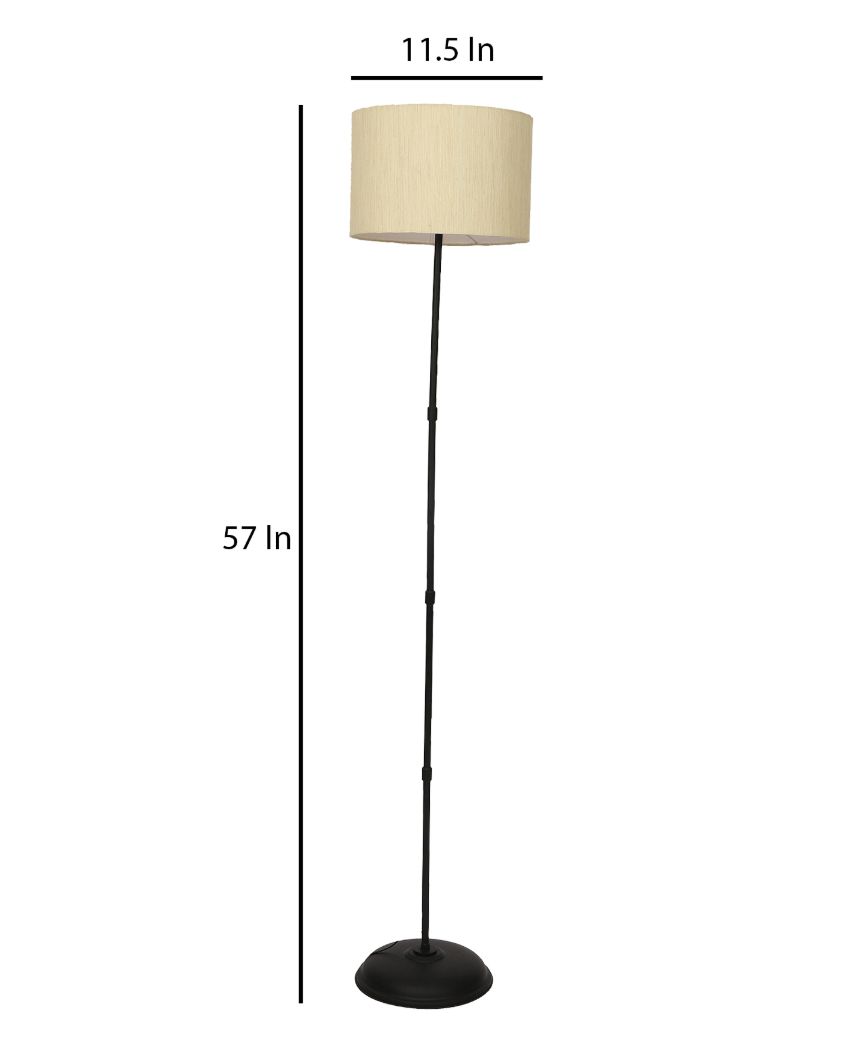 Elegant Design Foldable Iron Floor Lamp with Cotton Shade | Bulb Not Included | 12 x 57 inches