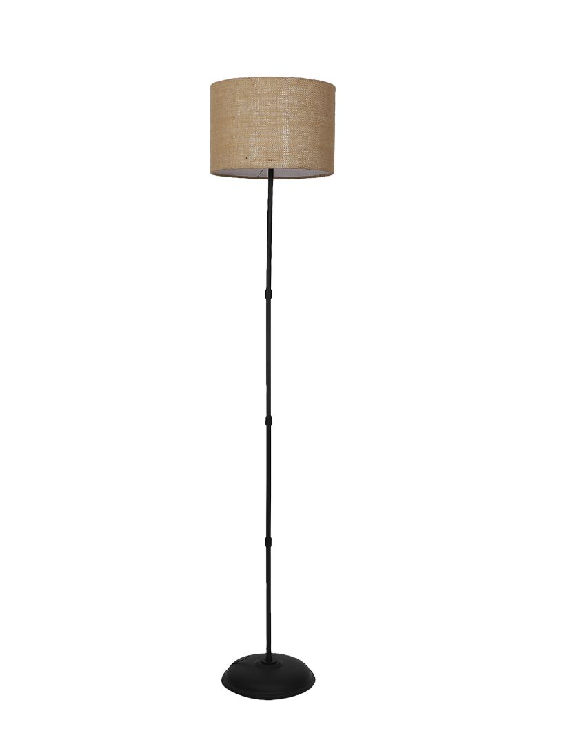 Tall Design Foldable Iron Floor Lamp with Jute Shade | Bulb Not Included | 12 x 57 inches