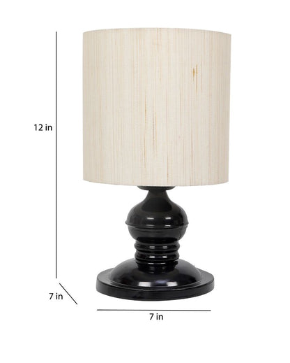 Decorative Iron Table Lamp with Cotton Shade | Bulb Not Included | 7 x 12 inches