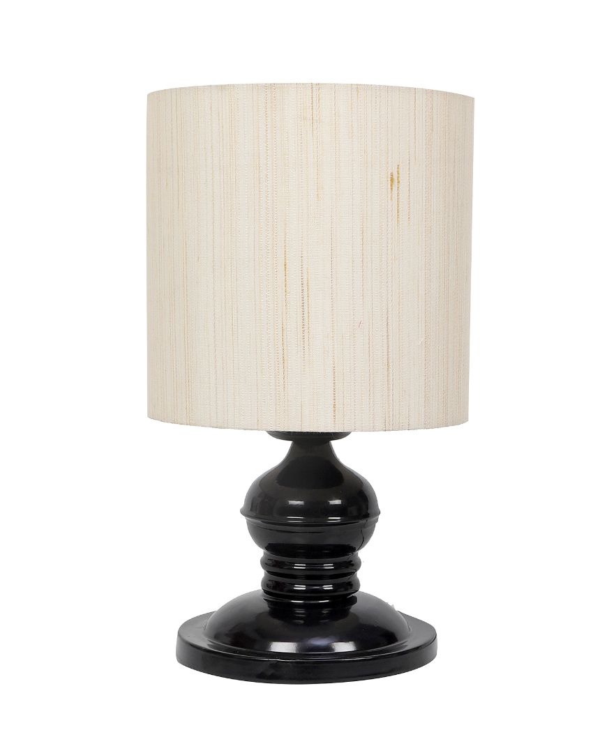 Decorative Iron Table Lamp with Cotton Shade | Bulb Not Included | 7 x 12 inches