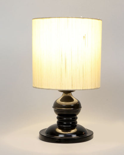 Decorative Iron Table Lamp with Cotton Shade | Bulb Not Included | 7 x 12 inches