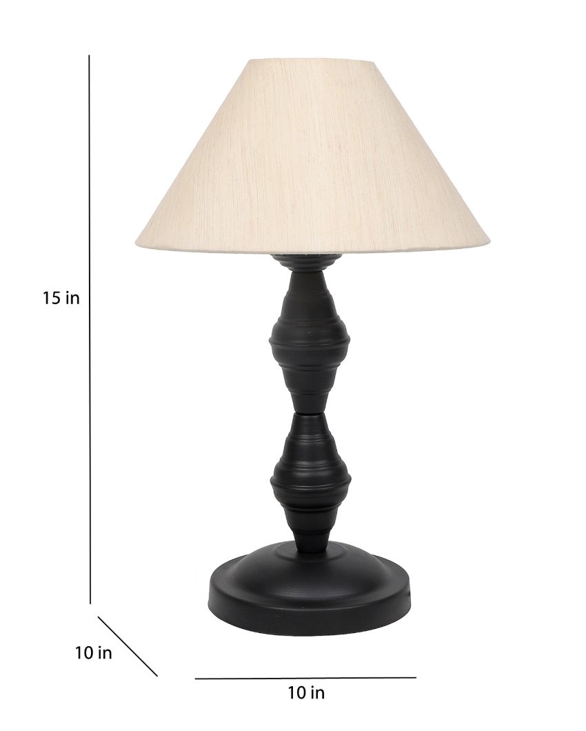 Magnificent Design Iron Table Lamp with Cotton Shade | Bulb Not Included | 10 x 15 inches