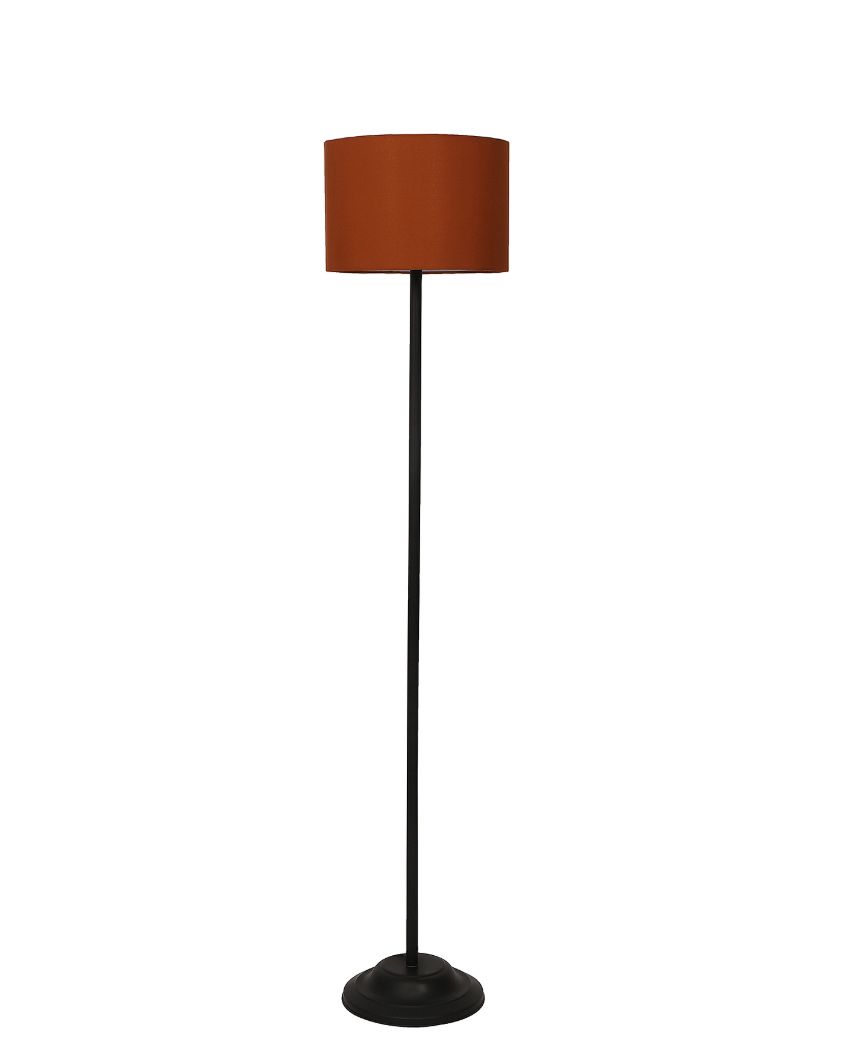 Lanky Design Foldable Iron Floor Lamp with Cotton Shade | Bulb Not Included | 12 x 57 inches