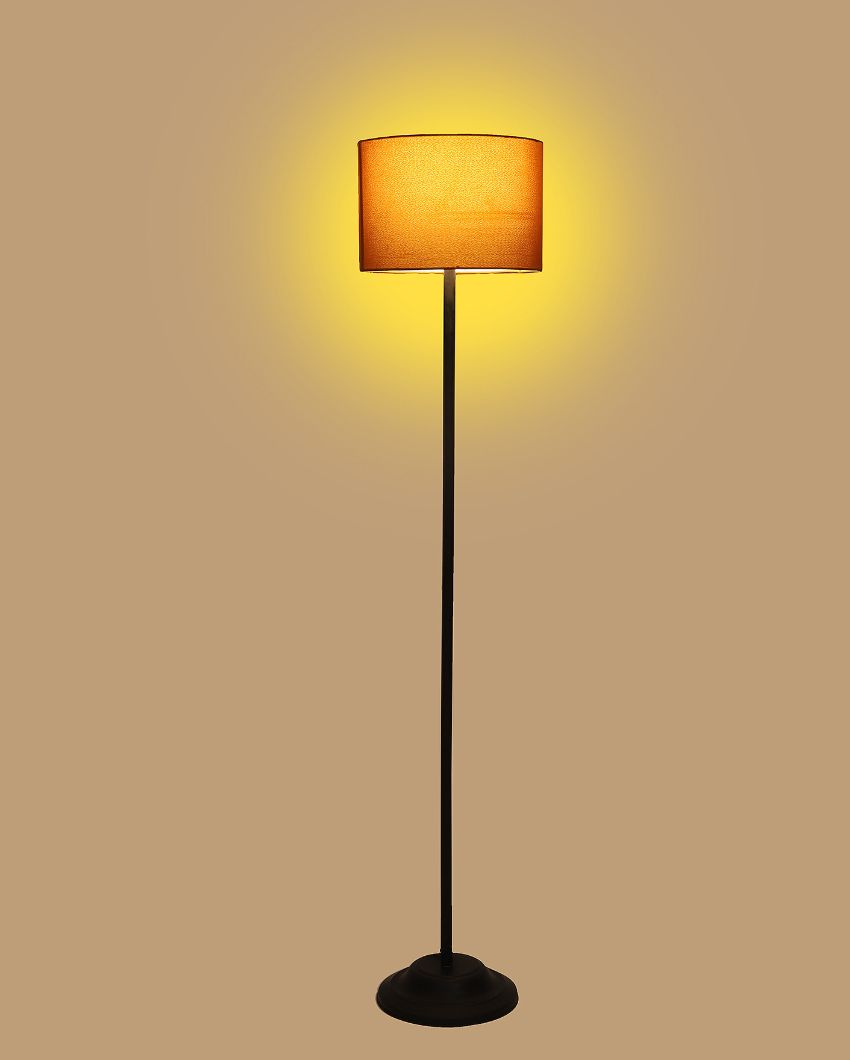 Lanky Design Foldable Iron Floor Lamp with Cotton Shade | Bulb Not Included | 12 x 57 inches