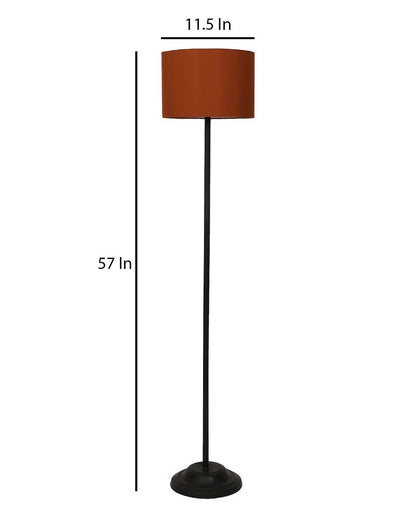 Lanky Design Foldable Iron Floor Lamp with Cotton Shade | Bulb Not Included | 12 x 57 inches