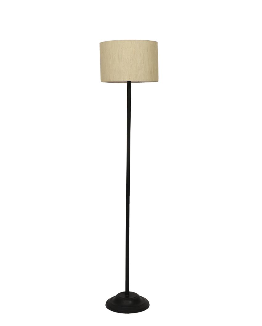 Lanky Design Foldable Iron Floor Lamp with Cotton Shade | Bulb Not Included | 12 x 57 inches