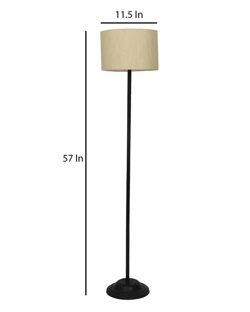 Lanky Design Foldable Iron Floor Lamp with Cotton Shade | Bulb Not Included | 12 x 57 inches