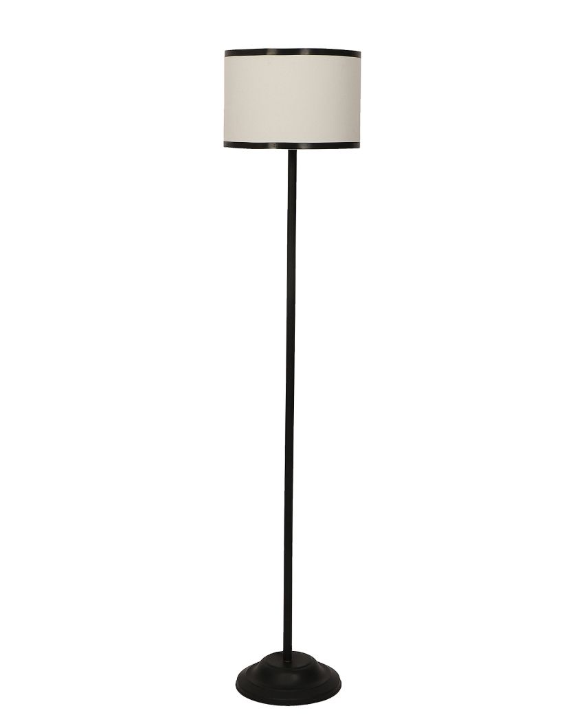 Sky-High Foldable Iron Floor Lamp with Cotton Shade | Bulb Not Included | 12 x 57 inches