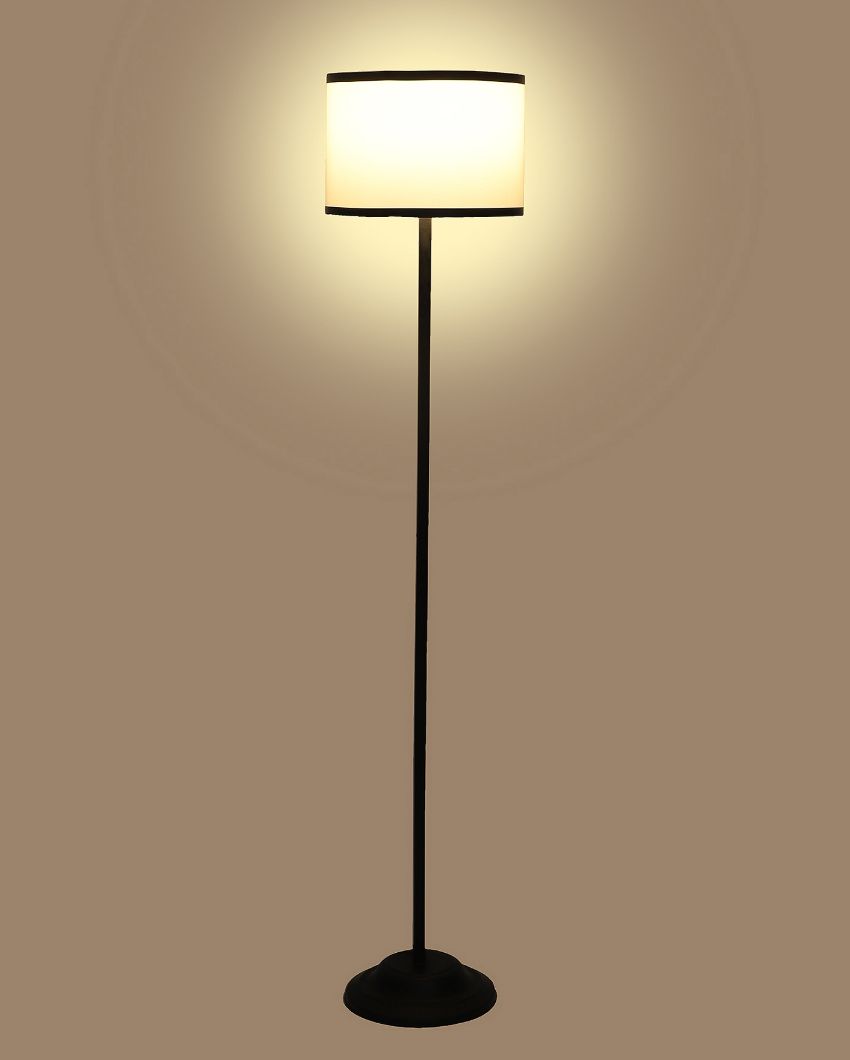 Sky-High Foldable Iron Floor Lamp with Cotton Shade | Bulb Not Included | 12 x 57 inches