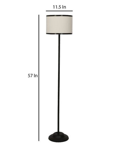 Sky-High Foldable Iron Floor Lamp with Cotton Shade | Bulb Not Included | 12 x 57 inches