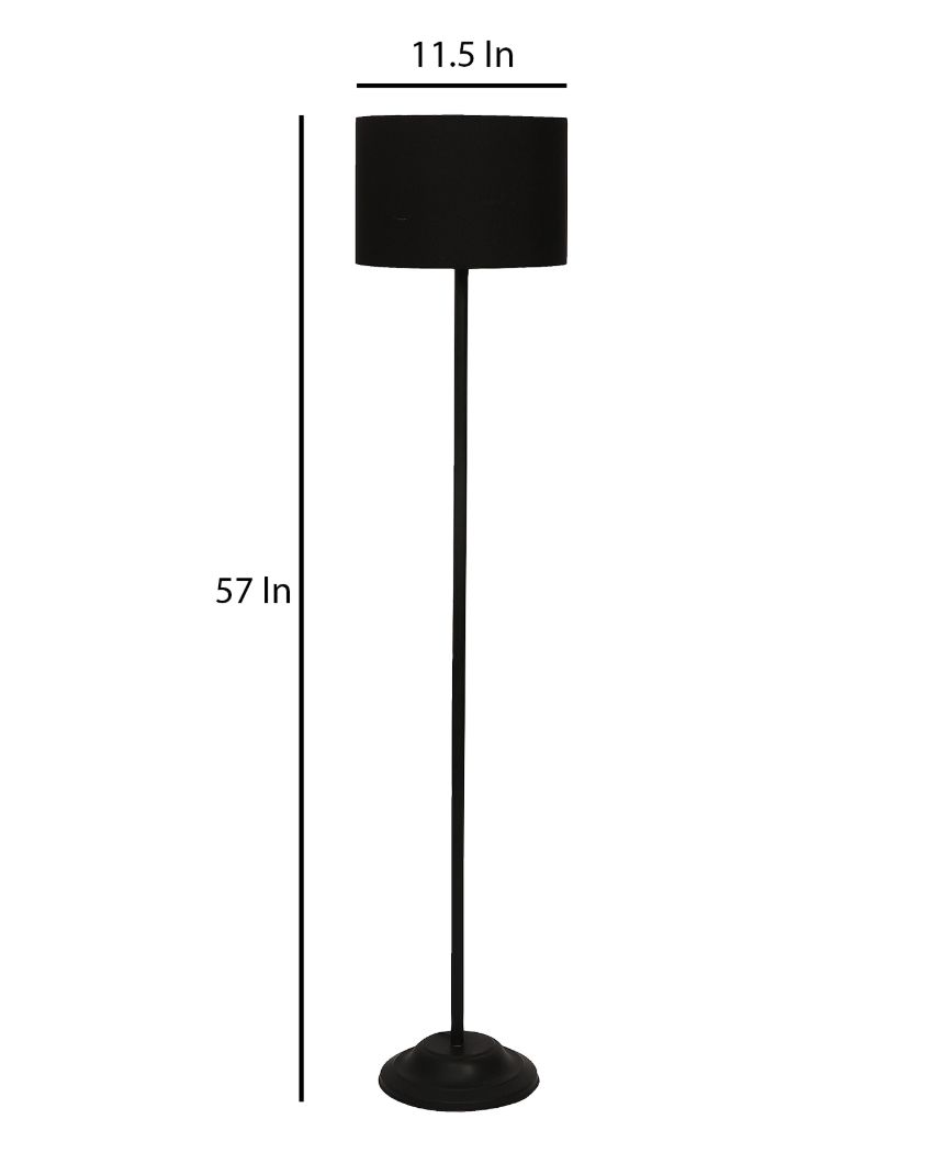 Lanky Design Foldable Iron Floor Lamp with Cotton Shade | Bulb Not Included | 12 x 57 inches