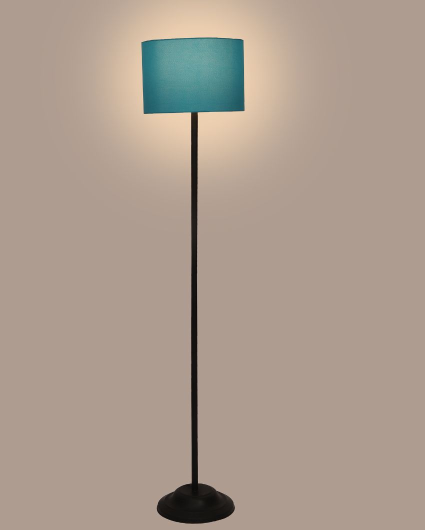 Lanky Design Foldable Iron Floor Lamp with Cotton Shade | Bulb Not Included | 12 x 57 inches