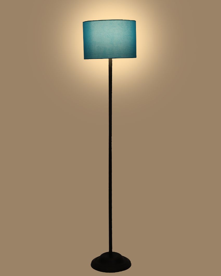 Lanky Design Foldable Iron Floor Lamp with Cotton Shade | Bulb Not Included | 12 x 57 inches