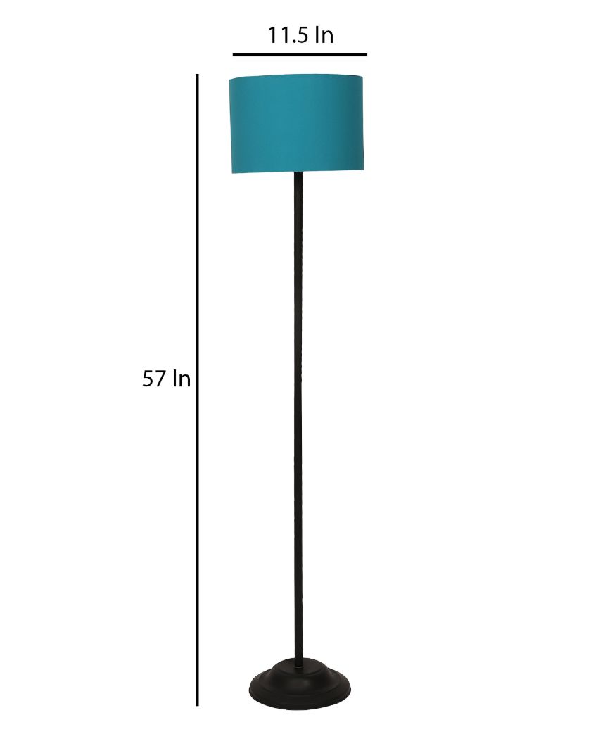 Lanky Design Foldable Iron Floor Lamp with Cotton Shade | Bulb Not Included | 12 x 57 inches