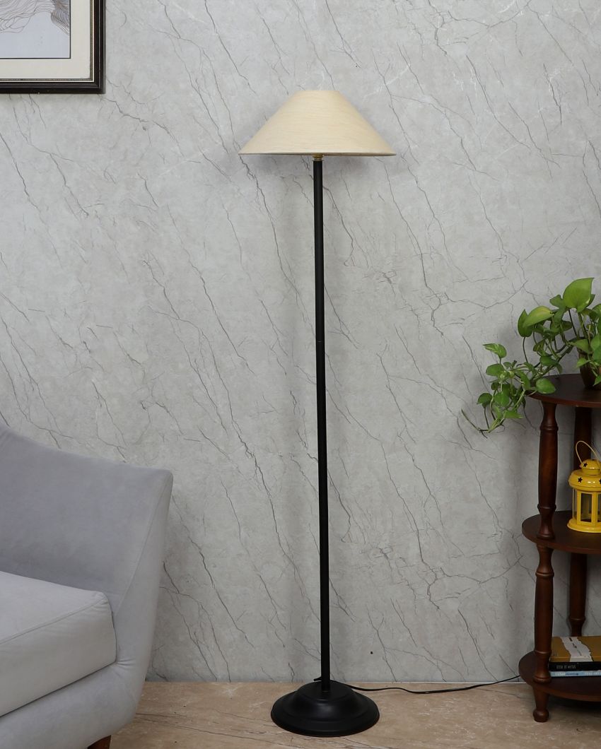 Higher Foldable Iron Floor Lamp with Cotton Shade | Bulb Not Included | 13 x 55 inches