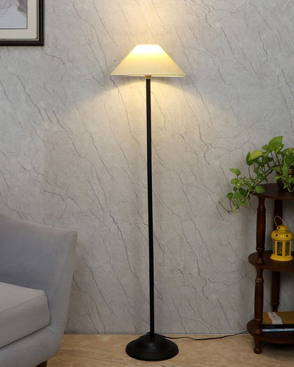 Higher Foldable Iron Floor Lamp with Cotton Shade | Bulb Not Included | 13 x 55 inches