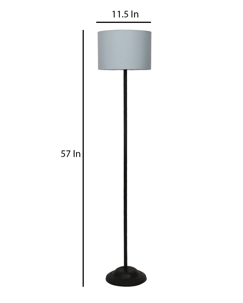 Lanky Design Foldable Iron Floor Lamp with Cotton Shade | Bulb Not Included | 12 x 57 inches