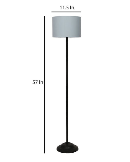 Lanky Design Foldable Iron Floor Lamp with Cotton Shade | Bulb Not Included | 12 x 57 inches