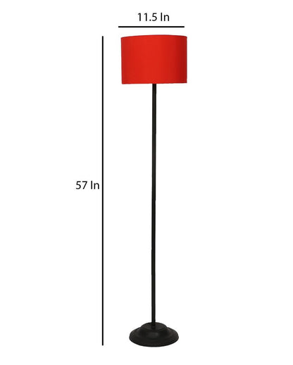 Lanky Design Foldable Iron Floor Lamp with Cotton Shade | Bulb Not Included | 12 x 57 inches