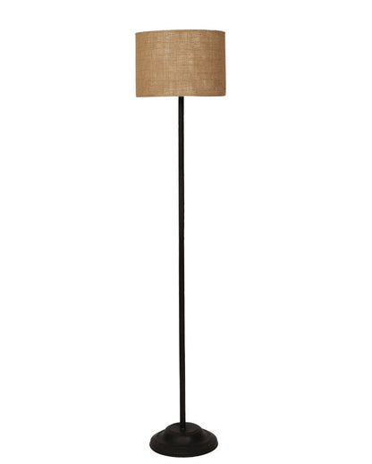 Elevated Foldable Design Iron Floor Lamp with Jute Shade | Bulb Not Included | 12 x 57 inches