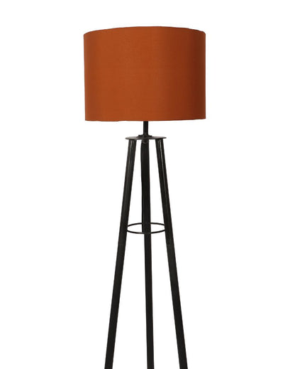 Tripod Design Foldable Iron Floor Lamp with Cotton Shade | Bulb Not Included | 12 x 12 x 50 inches