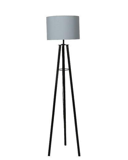 Tripod Design Foldable Iron Floor Lamp with Cotton Shade | Bulb Not Included | 12 x 12 x 50 inches