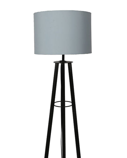 Tripod Design Foldable Iron Floor Lamp with Cotton Shade | Bulb Not Included | 12 x 12 x 50 inches