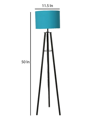 Tripod Design Foldable Iron Floor Lamp with Cotton Shade | Bulb Not Included | 12 x 12 x 50 inches