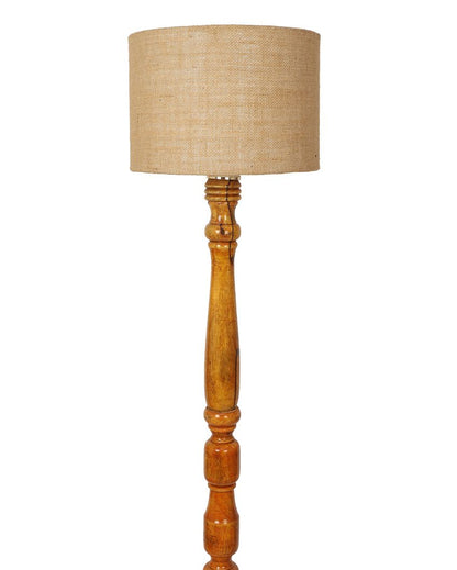 Classy Design Wooden Stand Floor Lamp with Jute Shade | Bulb Not Included |  12 x 56 inches