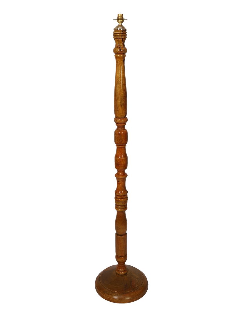 Vintage Design Wooden Stand Floor Lamp with Cotton Shade | Bulb Not Included | 12 x 56 inches