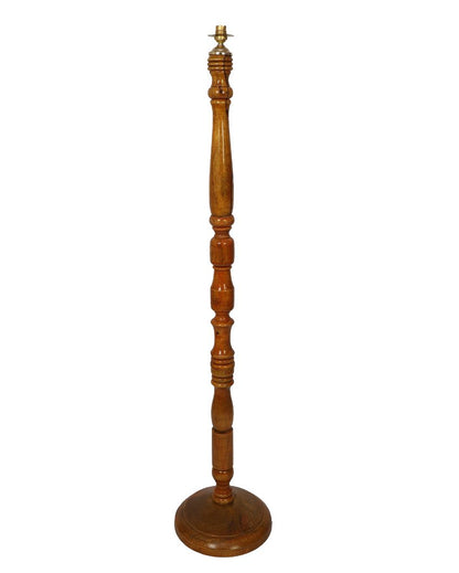 Vintage Design Wooden Stand Floor Lamp with Cotton Shade | Bulb Not Included | 12 x 56 inches