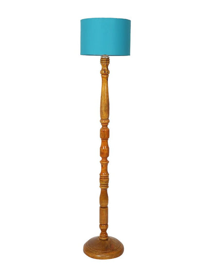 Vintage Design Wooden Stand Floor Lamp with Cotton Shade | Bulb Not Included | 12 x 56 inches