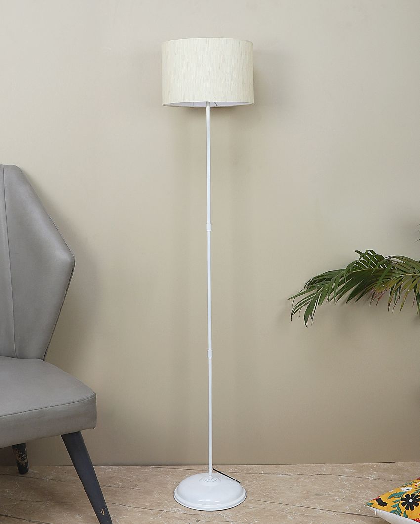 Uplifted Foldable Design Iron Stand Floor Lamp with Cotton Shade | Bulb Not Included | 12 x 57 inches