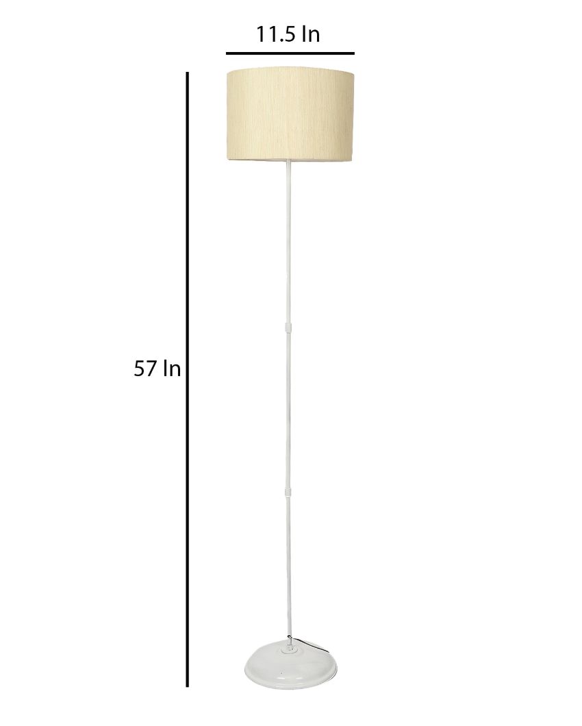 Uplifted Foldable Design Iron Stand Floor Lamp with Cotton Shade | Bulb Not Included | 12 x 57 inches