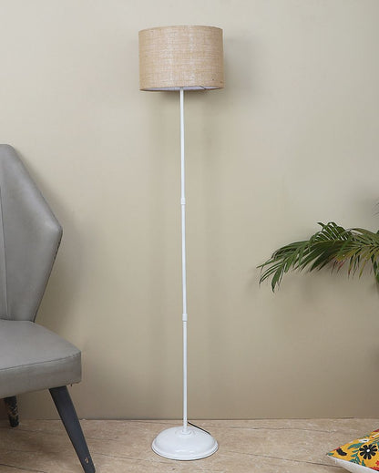 Vintage Design Iron Stand Floor Lamp with Jute Shade | Bulb Not Included | 12 x 57 inches