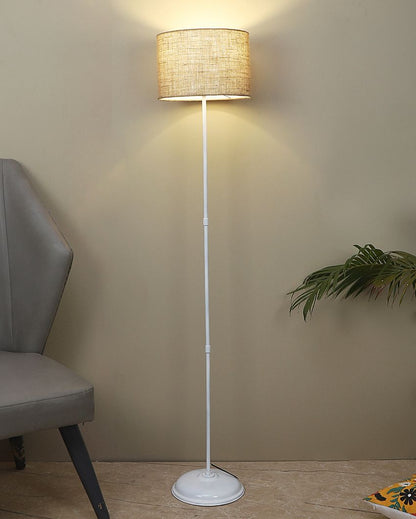 Vintage Design Iron Stand Floor Lamp with Jute Shade | Bulb Not Included | 12 x 57 inches