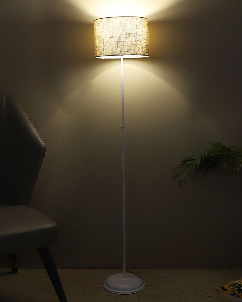 Vintage Design Iron Stand Floor Lamp with Jute Shade | Bulb Not Included | 12 x 57 inches