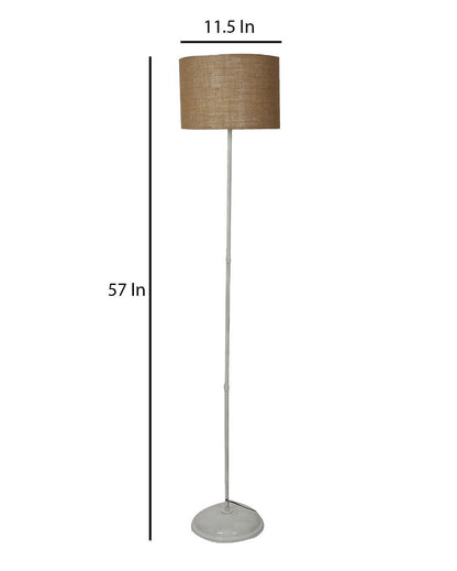 Vintage Design Iron Stand Floor Lamp with Jute Shade | Bulb Not Included | 12 x 57 inches