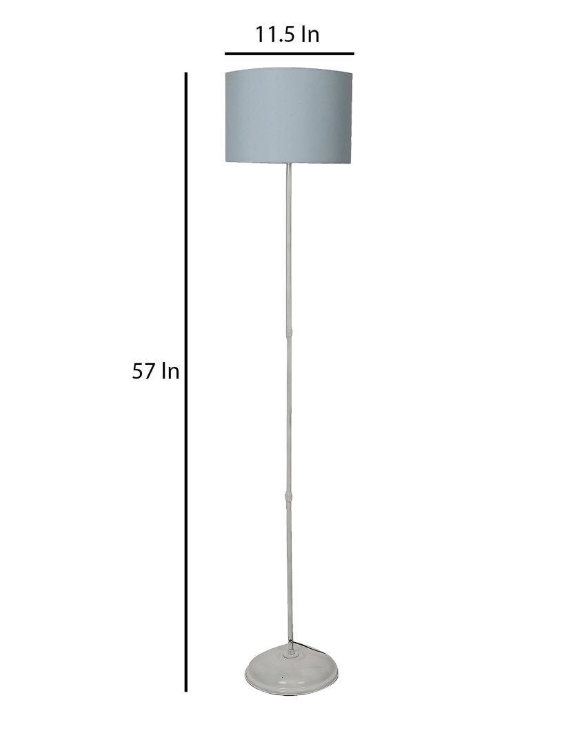 Uplifted Foldable Design Iron Stand Floor Lamp with Cotton Shade | Bulb Not Included | 12 x 57 inches