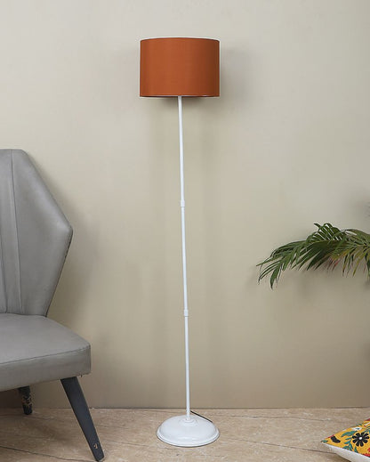 Uplifted Foldable Design Iron Stand Floor Lamp with Cotton Shade | Bulb Not Included | 12 x 57 inches